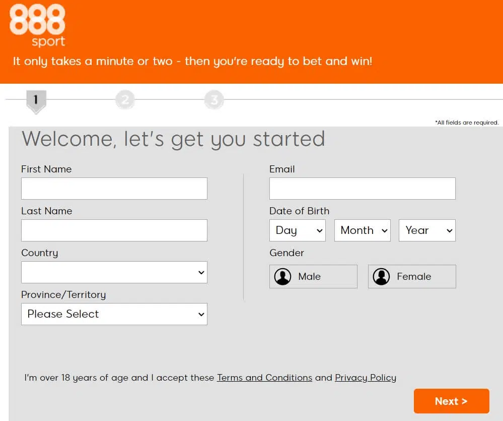 jak zarejestrować się w 888sport