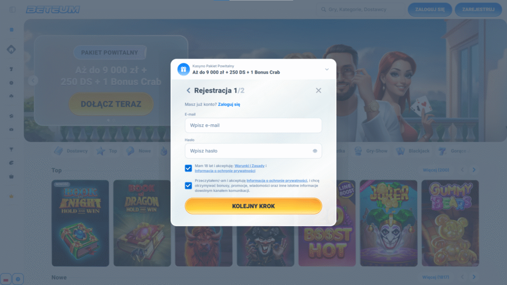 Jak założyć konto w Beteum 