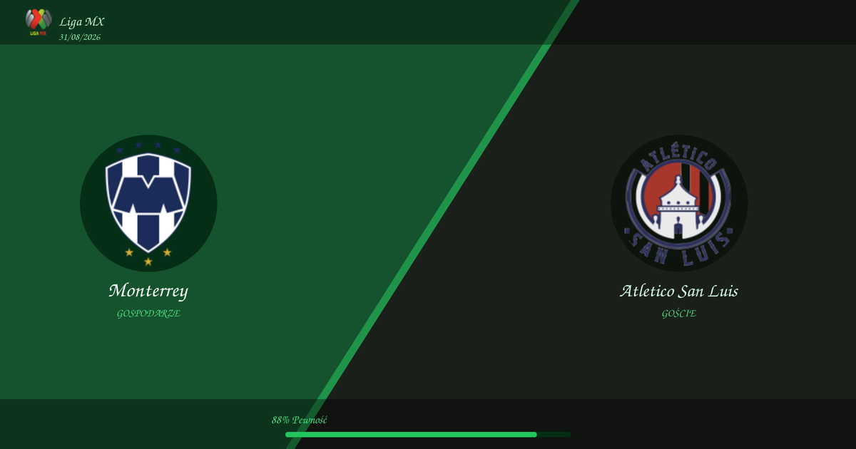 Darmowe Typy: Monterrey vs Atletico San Luis | Liga MX | 31/08/2026
