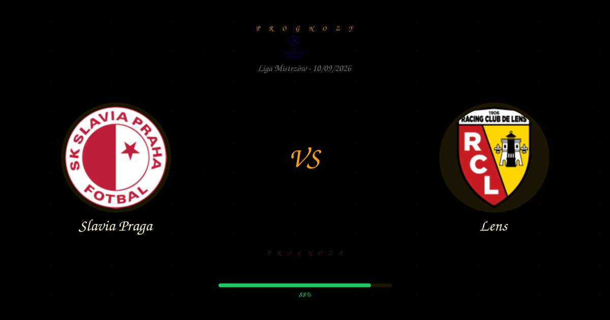 Typ na Mecz: Slavia Praga vs Lens | Liga Mistrzów | 10/09/2026