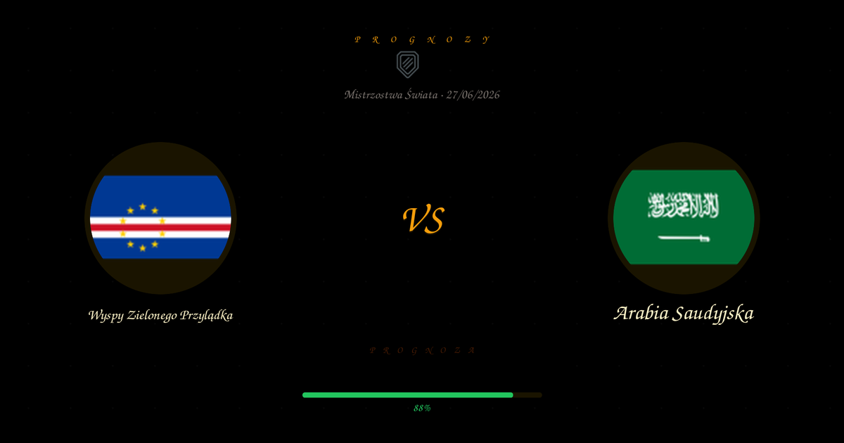 Typ na Mecz: Wyspy Zielonego Przylądka vs Arabia Saudyjska | Mistrzostwa Świata | 27/06/2026